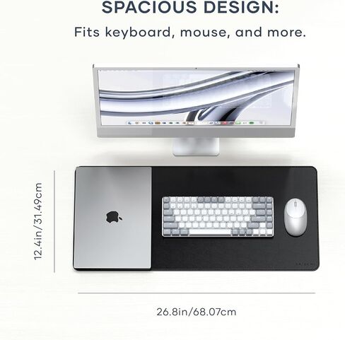 Satechi OntheGo Keyboard & Mouse & Desk Mat, Bluetooth, USB-C Rechargeable, Wireless - Black in Saudi Arabia