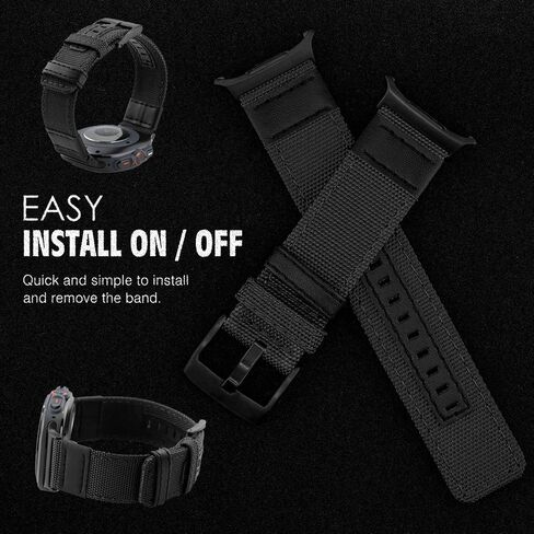 Abanen Rugged Woven Nylon Watch Band for Samsung Galaxy Watch Ultra 47mm, Tactical Sport Strap for Galaxy Watch Ultra in Saudi Arabia