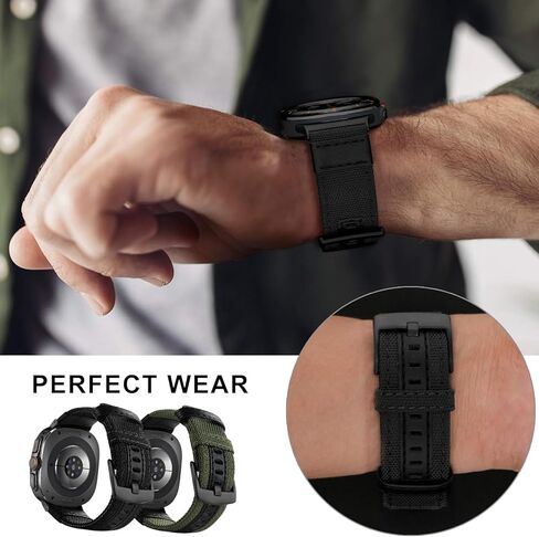 Abanen Rugged Woven Nylon Watch Band for Samsung Galaxy Watch Ultra 47mm, Tactical Sport Strap for Galaxy Watch Ultra in Saudi Arabia