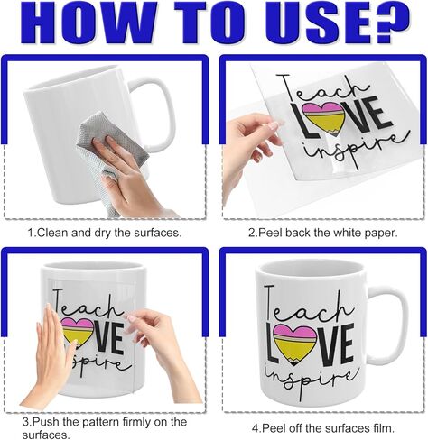 12 PCS Teacher UV DTF Cup Wrap High Viscosity Self-Adhesive Stickers for Mugs Coffee Cups Water Bottles Computers in Saudi Arabia