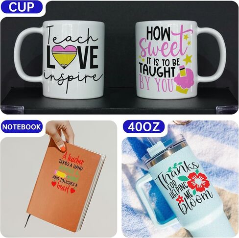 12 PCS Teacher UV DTF Cup Wrap High Viscosity Self-Adhesive Stickers for Mugs Coffee Cups Water Bottles Computers in Saudi Arabia