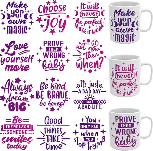 12 PCS Teacher UV DTF Cup Wrap High Viscosity Self-Adhesive Stickers for Mugs Coffee Cups Water Bottles Computers in Saudi Arabia