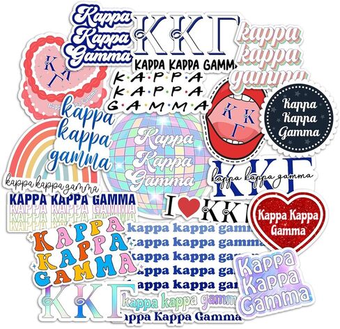 (20Pcs) Kappa Kappa Gamma Sticker Bundle - Waterproof Decal Set - Laptop Car Water Bottle Scrapbook Pack - Durable Weatherproof Collection For College Greek Life Students & Sorority Fraternity Members in Saudi Arabia