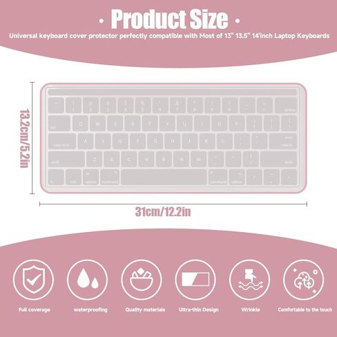 Silicone Keyboard Cover, Transparent Laptop Keyboard Protector Skin Waterproof Keyboard Protector for Laptop, Thin Keyboard Film for Easy Cleaning in Saudi Arabia