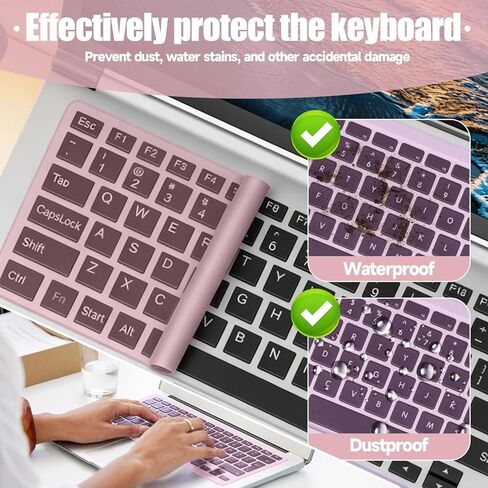 Silicone Keyboard Cover, Transparent Laptop Keyboard Protector Skin Waterproof Keyboard Protector for Laptop, Thin Keyboard Film for Easy Cleaning in Saudi Arabia