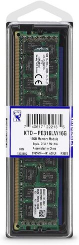 ذاكرة DIMM ذات جهد منخفض من Kingston Technology سعة 16 جيجابايت وسرعة 1600 ميجاهرتز DDR3 Reg ECC لأجهزة الكمبيوتر المكتبية من Dell (KTD-PE316LV/16G) in Kuwait