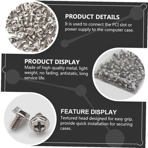 Vaguelly 100pcs Silver Pci Mounting Screws 6#-32x6mm Round Head Replacement Fasteners for Computer Case Power Supply Gaming PC Chassis in Saudi Arabia