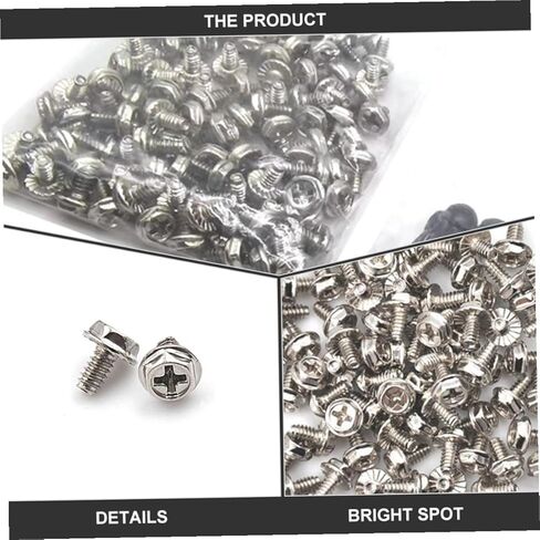 Vaguelly 100pcs Silver Pci Mounting Screws 6#-32x6mm Round Head Replacement Fasteners for Computer Case Power Supply Gaming PC Chassis in Saudi Arabia