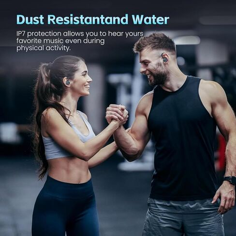 سماعات الأذن اللاسلكية Bluetooth 5.3 سماعات الرأس ستيريو HIFI ، سماعات لاسلكية مع ميكروفون لإلغاء الضوضاء ، براعم الأذن 50H مع LED مع IOS/Andriod - White in Kuwait