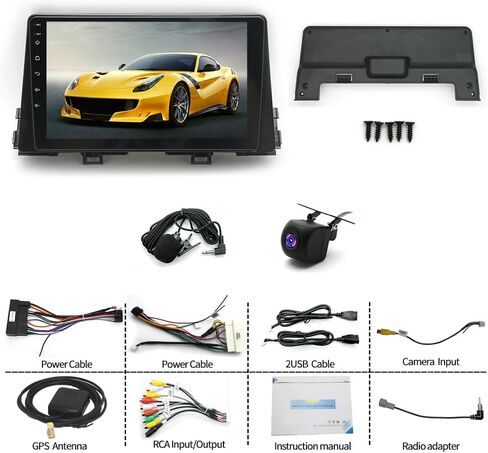 راديو ستيريو للسيارة 9 بوصة Android 13 لسيارة Kia Picanto Morning 2016-2019 راديو سيارة مزدوج الدين مع Carplay Android Auto GPS Navigation WiFi Bluetooth كاميرا احتياطية، 2+32G in Kuwait