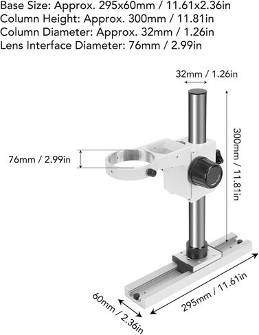 Adjustable Microscope Stand Aluminium Alloy Universal Base Holder Stand, 20kg Load Capacity 360° Adjustable Bracket with Portable Carrying Case in Saudi Arabia