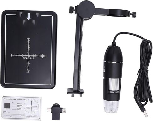 USB Digital Microscope with Platform, 1600x Magnification Digital Magnifier, Magnifying Glass with 8 Adjustable LED Lights PC Smartphone View in Saudi Arabia