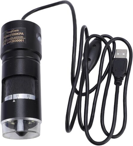 USB Digital Microscope with Stand, 10X-280X Magnification Digital Magnifier Camera, Magnifying Glass with 8 LED Ring Lights, PC Software Compatible in Saudi Arabia