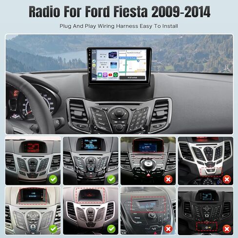 راديو Leadfan لسيارة Ford Fiesta 2009 2010 2011 2012 2013 2014 ستيريو، شاشة لمس IPS 9 بوصة لسيارة Ford Fiesta CarPlay Android Auto Car Stereo Android وحدة بلوتوث GPS FM كاميرا احتياطية تقسيم الشاشة in Kuwait