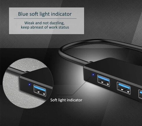 USB 3.0 Hub, 4 Port USB Hub Splitter,Portable USB Adapter Mini Multiport Expander for Desktop, Laptop, Xbox, Flash Drive, HDD, Console, Printer, PC, Keyboards, HP, Dell in Saudi Arabia