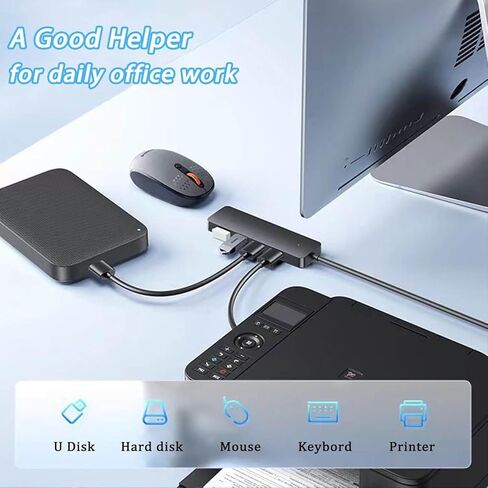 USB 3.0 Hub, 4 Port USB Hub Splitter,Portable USB Adapter Mini Multiport Expander for Desktop, Laptop, Xbox, Flash Drive, HDD, Console, Printer, PC, Keyboards, HP, Dell in Saudi Arabia