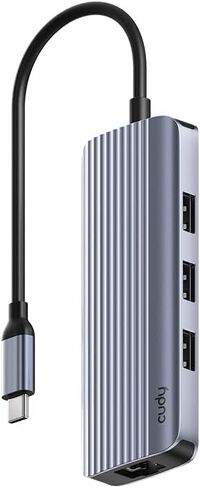 موزع Cudy 6 في 1 USB-C مع منفذ جيجابت إيثرنت RJ45، محول متعدد المنافذ مع HDMI 2.0، 4K 60 هرتز، USB-A 3.2 الجيل 1، USB-C يتلقى 100 وات PD لأجهزة MacBook، iPhone 15/16/17 والمزيد، UH606 in Saudi Arabia