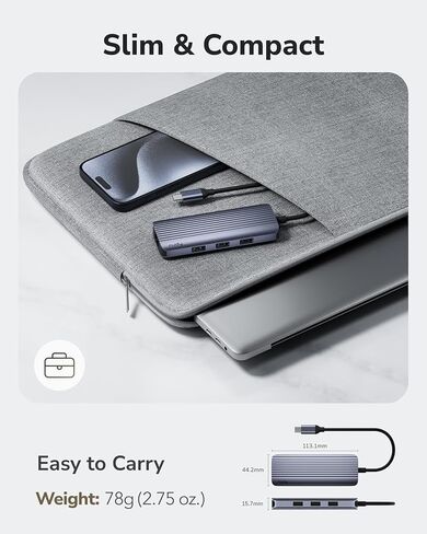 موزع Cudy 6 في 1 USB-C مع منفذ جيجابت إيثرنت RJ45، محول متعدد المنافذ مع HDMI 2.0، 4K 60 هرتز، USB-A 3.2 الجيل 1، USB-C يتلقى 100 وات PD لأجهزة MacBook، iPhone 15/16/17 والمزيد، UH606 in Saudi Arabia