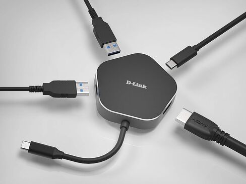 موزع D-Link DUB-M420 4 في 1 USB-C مع توصيل الطاقة، ومنفذ HDMI 1.4 ومنفذي USB 3.0 لجهاز MacBook Pro 2016 أو أحدث، وMacBook Air 2018، وChromebook وSurface Pro 7 [حصريًا لأمازون] in Saudi Arabia