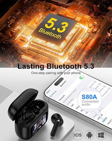 Samsung Earbuds Wireless, Bluetooth Cordless Headphones for Samsung Galaxy S25 Ultra S24 A17 A16, Noise Cancelling Earphones in Ear Buds iPhone 17 Pro Max 17Pro 16e 16 Air Pods Motorola Moto Oneplus in Saudi Arabia