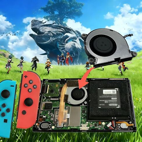 مروحة تبريد داخلية بديلة جديدة متوافقة مع وحدة تحكم Nintendo Switch NS HAC-001 2017 (مع معجون حراري ومفك براغي وملعقة) in Kuwait