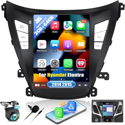 2G+64G Android 13 Car Stereo for Hyundai Elantra 2014 2015 with Wireless Carplay Android Auto,9.7" Touch Screen Car Radio with GPS Navigation WiFi,Mirror Link Bluetooth,FM/RDS Radio+AHD Backup Camera in Saudi Arabia