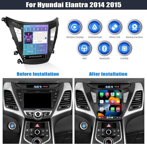 2G+64G Android 13 Car Stereo for Hyundai Elantra 2014 2015 with Wireless Carplay Android Auto,9.7" Touch Screen Car Radio with GPS Navigation WiFi,Mirror Link Bluetooth,FM/RDS Radio+AHD Backup Camera in Saudi Arabia