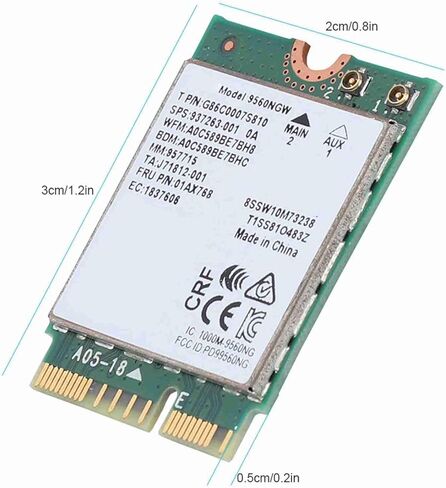 Dioche WiFi Card Network 9560AC NGW Wireless WiFi Card - Dual Band 2.4G/5G 5.0 Network for SamsungDellSonyACERISUSMSI - Gigabit Speed Upgrade in Saudi Arabia