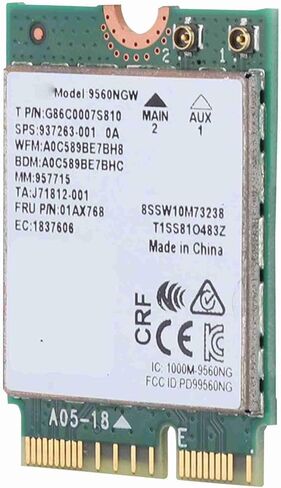 Dioche WiFi Card Network 9560AC NGW Wireless WiFi Card - Dual Band 2.4G/5G 5.0 Network for SamsungDellSonyACERISUSMSI - Gigabit Speed Upgrade in Saudi Arabia