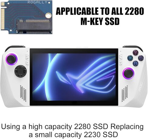 لـ Rog Ally يده المعدلة 2280 استبدال 2230 SSD القرص الصلب توسيع محول بطاقة عالية السعة، M.2 NVME PCIe 4.0 محول الإصبع الذهبي ترقية لوحة المحول 90 درجة أزرق in Kuwait
