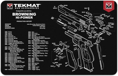 TekMat Original 11" x 17" - 1/8" Thick Oil Resistant Non-Slip Waterproof Scratchproof Washable Handgun Maintenance & Cleaning Mat for use with Browning in Saudi Arabia