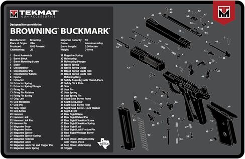 TekMat Original 11" x 17" - 1/8" Thick Oil Resistant Non-Slip Waterproof Scratchproof Washable Handgun Maintenance & Cleaning Mat for use with Browning in Saudi Arabia