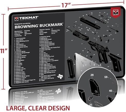 TekMat Original 11" x 17" - 1/8" Thick Oil Resistant Non-Slip Waterproof Scratchproof Washable Handgun Maintenance & Cleaning Mat for use with Browning in Saudi Arabia