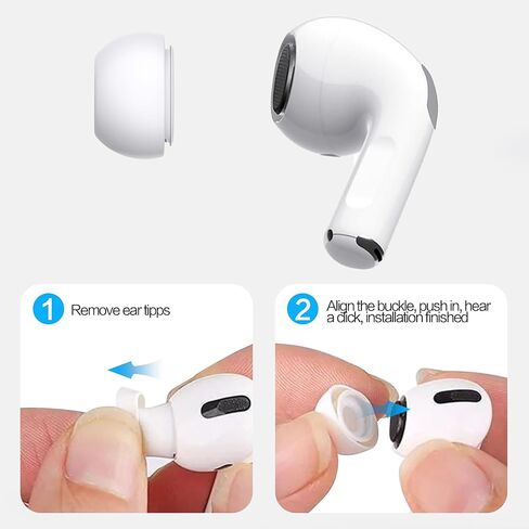 3 أزواج من أطراف الأذن البديلة المتوافقة مع Airpods Pro/Airpods Pro الجيل الثاني مع فتحة لتقليل الضوضاء، أطراف أذن من السيليكون تناسب علبة الشحن (S/M/L) in Saudi Arabia