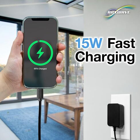 شاحن BoxWave متوافق مع Fujifilm X-T30 - شاحن حائط مباشر (15 وات)، شحن سريع لجهازك باستخدام كابل مدمج بطول 3 أقدام in Kuwait