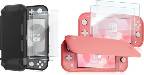 ProCase Nintendo Switch Lite Rubber Case with 2 Pack Tempered Glass Screen Protectors Bundle with Nintendo Switch Lite Flip Cover with 2 Pack Tempered Glass Screen Protectors in Saudi Arabia