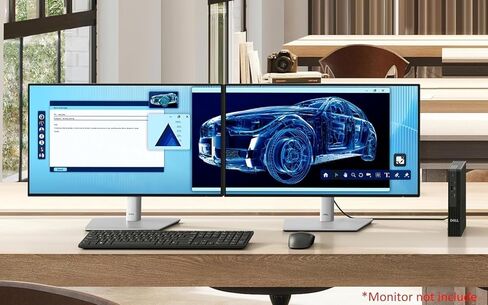 كمبيوتر Dell Pro Micro QCM1255 من الجيل التالي Optiplex Mini (AMD Ryzen 5 8500GE (Beats Ultra 5 235T)، 16 جيجابايت DDR5، 256 جيجابايت SSD، Radeon 740M، RJ-45، WiFi، HDMI، منفذ عرض، لوحة مفاتيح وماوس لاسلكي، Win11Pro) in Kuwait
