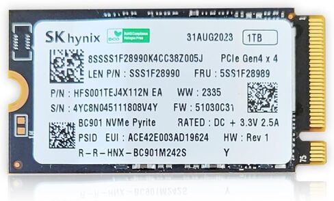 HFS001TE 1TB M.2 2242 42mm NVMe PCIe Gen 4 x4 TLC SK Hynix SSD for ThinkPad ProBook Latitude EliteBook Ideapad Pavilion Laptop Ultrabook Tablet-Internal Solid State Drive (OEM) in Saudi Arabia