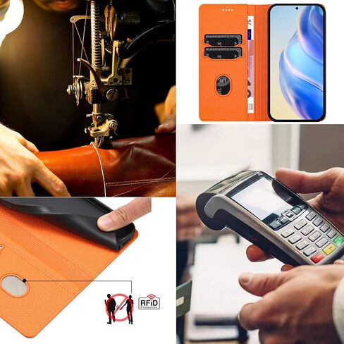 حافظة لهاتف آيفون 17 برو ماكس مع حامل بطاقات مسند [حجب RFID] غطاء مغناطيسي من جلد البولي يوريثان غطاء داخلي مقاوم للصدمات لهاتف آيفون 17 برو ماكس 6.9 بوصة برتقالي LZW in Kuwait