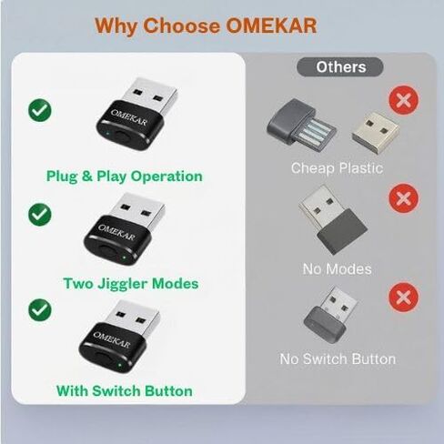 USB Mouse Jiggler Undetectable - Plug & Play Mouse Mover, Keeps Computer Awake, No Software, Work from Home USB Device in Saudi Arabia