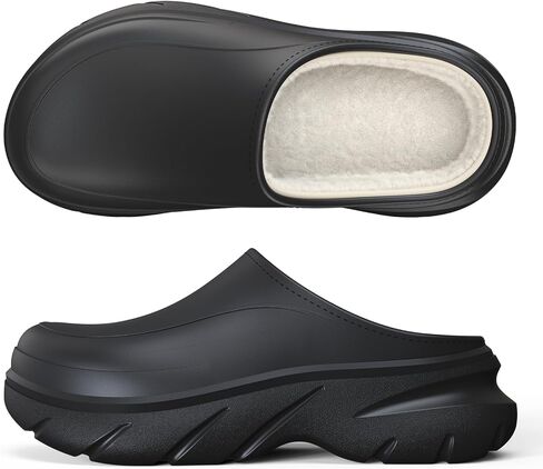 Unisex Waterproof Winter Slippers for Outdoor, Fuzzy Lined Non-Slip Snow Boot House Shoes with Rubber Sole, Indoor Outdoor Comfort for Cold Weather in Kuwait