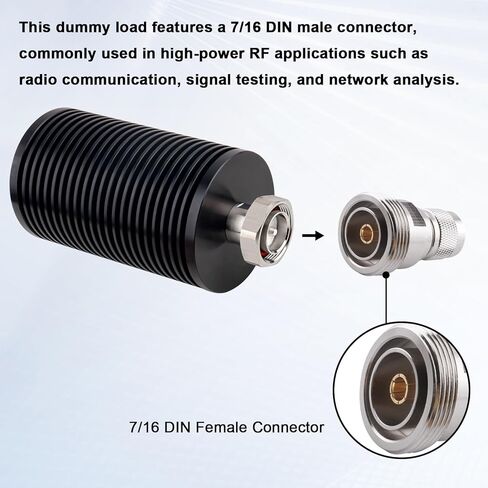XRDS -RF 100W RF Dummy Load with DIN Male Connector, DC-6GHz 7/16 DIN Male Coaxial Termination, 50 Ohm Impedance Ideal for Radio Communication, Signal Testing, and Network Analysis in Saudi Arabia
