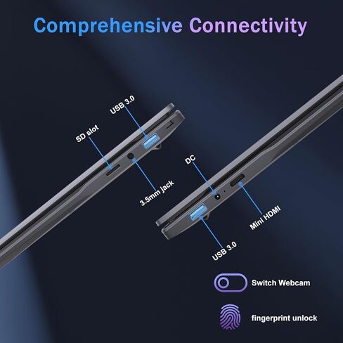 كمبيوتر محمول 15.6 بوصة، Ryzen 5 3500U يصل إلى 3.7 جيجا هرتز، 16 جيجا بايت رام 512 جيجا بايت SSD، شاشة IPS مع رسومات Radeon، تسجيل الدخول ببصمة الإصبع، لوحة مفاتيح بإضاءة خلفية، أجهزة كمبيوتر محمولة رفيعة وخفيفة الوزن للعمل والمدرسة والأعمال in Kuwait