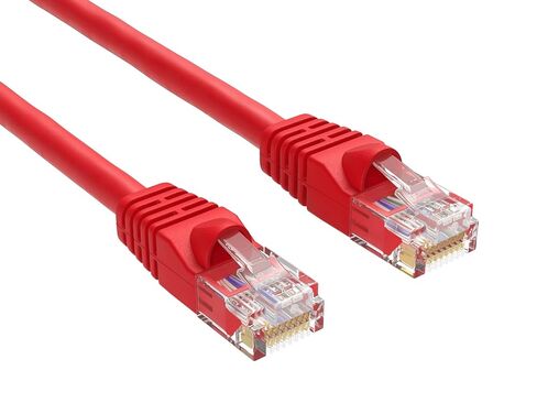 كابل إيثرنت Cat 6 بسرعة 550 ميجا هرتز UTP Snagless، سلك توصيل الشبكة (أحمر، 25 قدمًا) in Kuwait