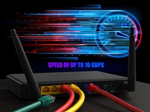 كابل إيثرنت Cat 6 بسرعة 550 ميجا هرتز UTP Snagless، سلك توصيل الشبكة (أحمر، 25 قدمًا) in Kuwait