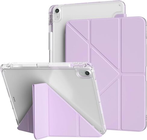 حافظة kenke لجهاز iPad Air 11 بوصة M3/M2 (2025/2024)، لجهاز iPad Air الجيل الخامس/الرابع 2022/2020 مع حامل أقلام، غطاء حامل متعدد الزوايا على شكل حرف Y مع غطاء خلفي شفاف، استيقاظ/نوم تلقائي، وردي فاتح in Kuwait