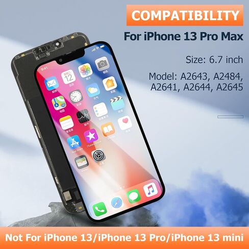OLED آيفون 13 برو ماكس استبدال الشاشة آيفون 13 برو ماكس شاشة LCD A2643 A2484 A2641 A2644 A2645 شاشة محول الأرقام اللمس الجمعية إصلاح أجزاء in Saudi Arabia