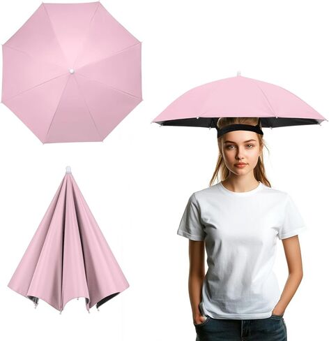 Umbrella Hat, Fishing Hat Hands Free Waterproof Adjustable Sun Rain Cap Hat with Elastic Band Fit for Fishing in Saudi Arabia