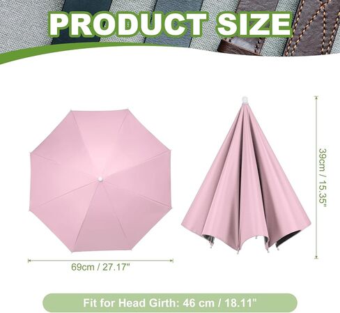 Umbrella Hat, Fishing Hat Hands Free Waterproof Adjustable Sun Rain Cap Hat with Elastic Band Fit for Fishing in Saudi Arabia