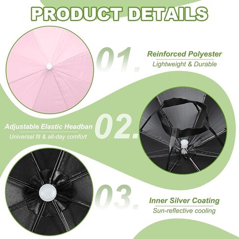 Umbrella Hat, Fishing Hat Hands Free Waterproof Adjustable Sun Rain Cap Hat with Elastic Band Fit for Fishing in Saudi Arabia
